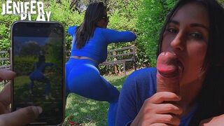 de camino al GYM follo en un parque - porn video