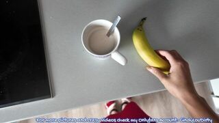 This is a magic breakfast with my magic banana inside my pussy - porn video